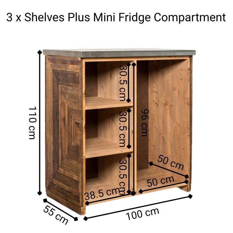 Chevron Reclaimed Pine Modular Bar