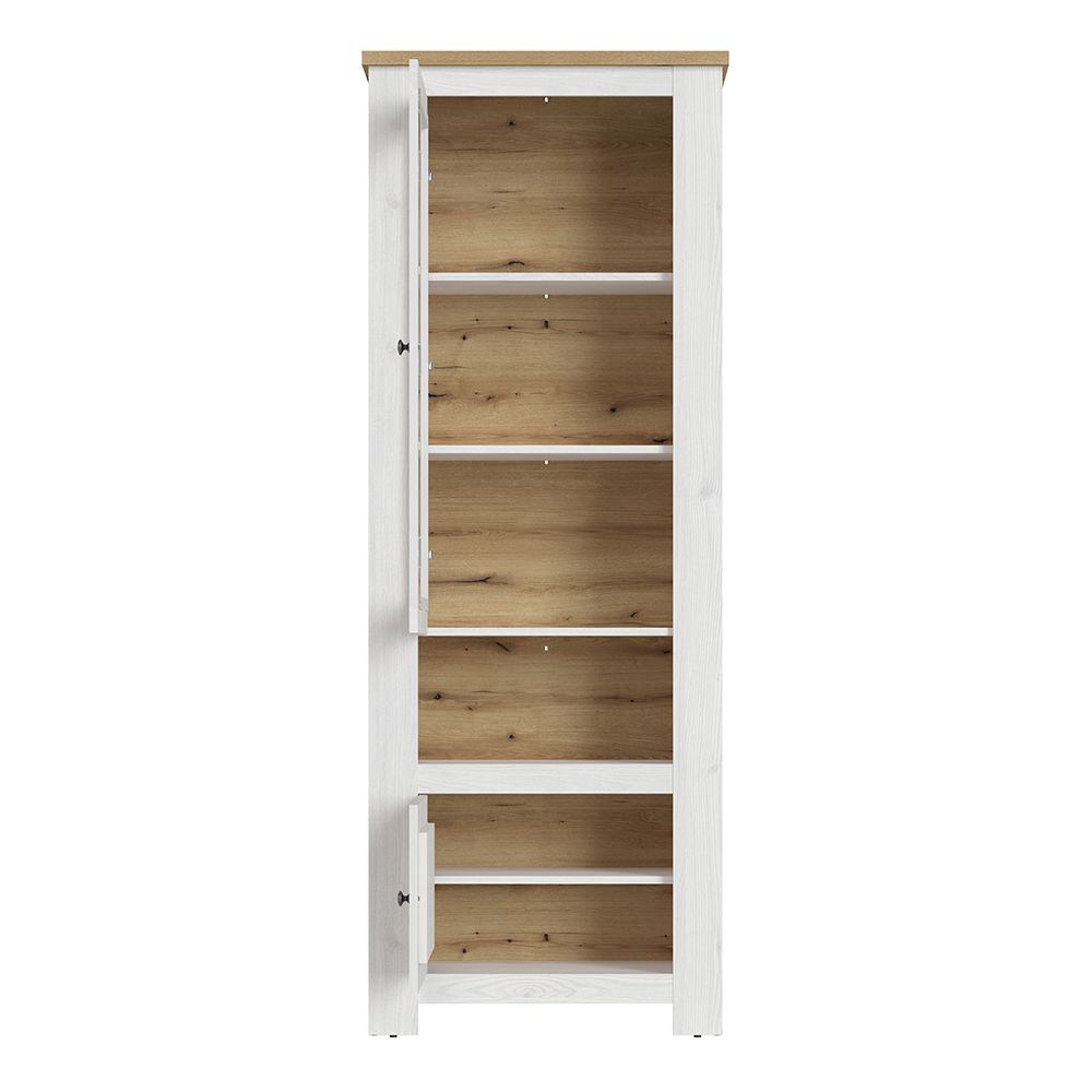 Celesto 2 Door Display Cabinet Inc 2 Lights in White/Oak