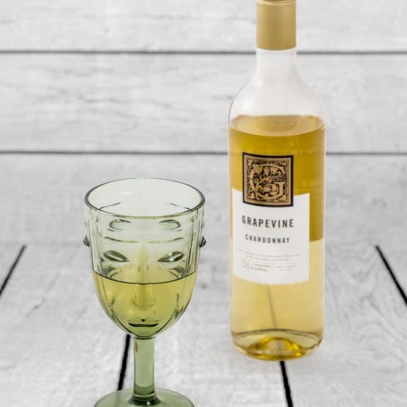 Set of 6 Green Deco Face Wine Glasses