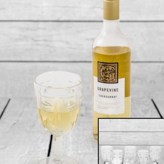 Set of 6 Clear Deco Face Wine Glasses