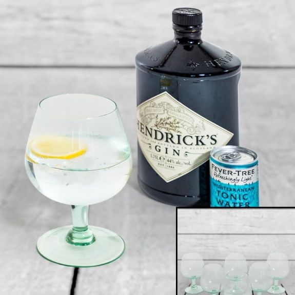 Set of 6 Recycled Glass Gin Goblets