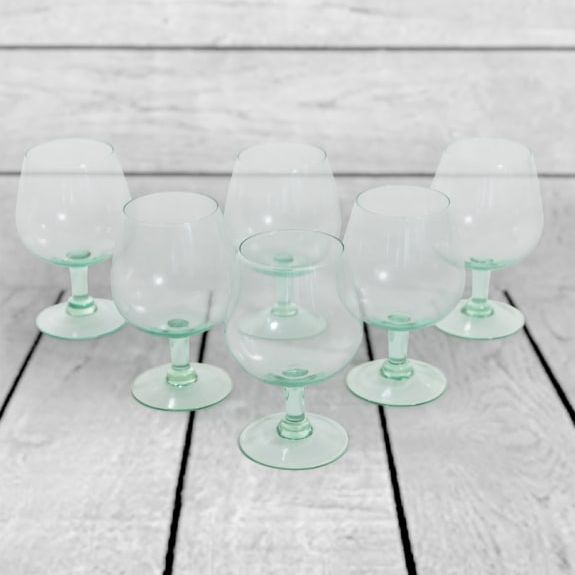 Set of 6 Recycled Glass Gin Goblets