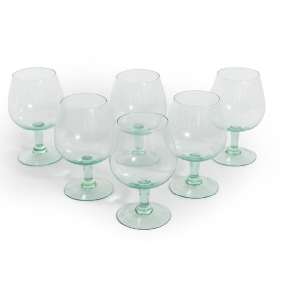 Set of 6 Recycled Glass Gin Goblets