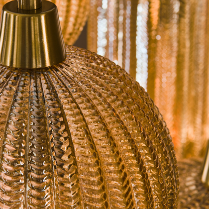 Leyla Amber Glass 7 String Pendant Light