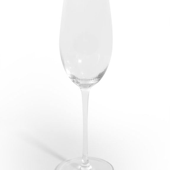 Set of 6 Traditional Champagne Flutes with Silver Rims