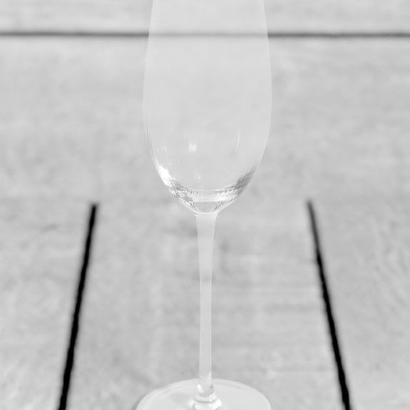 Set of 6 Traditional Champagne Flutes with Silver Rims