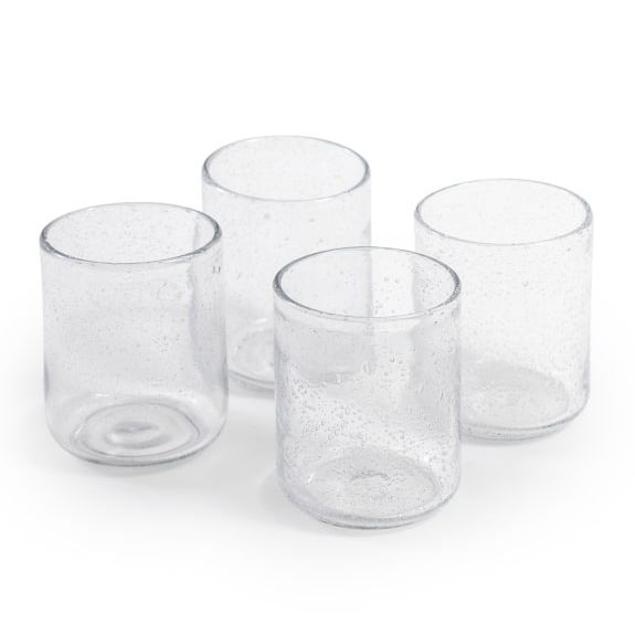 Set of 4 Bubbled Glass Tumblers