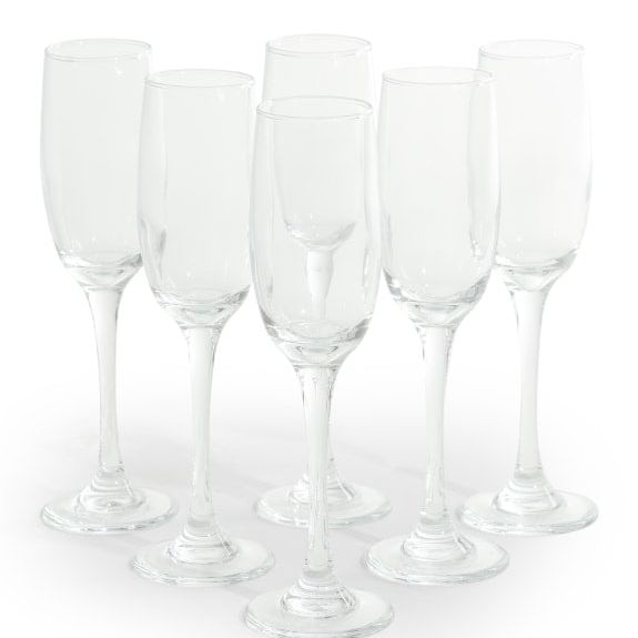 Set of 6 Champagne Flutes
