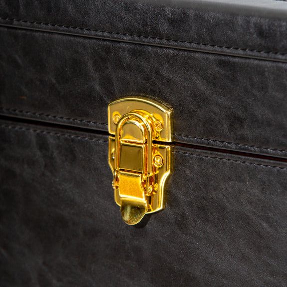 Soho Steamer Leather Coffee Table / Bar Cabinet