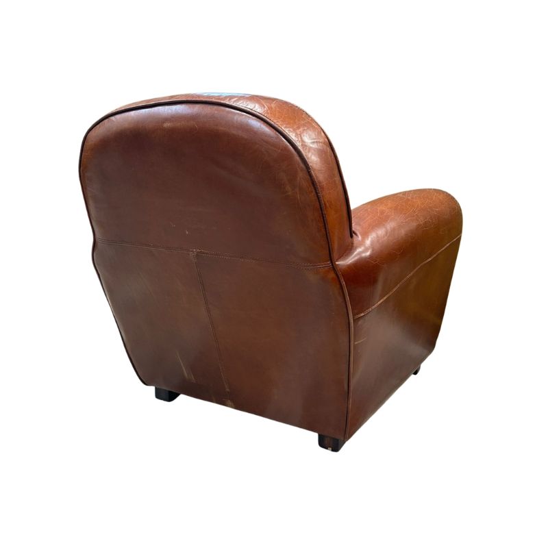 Vintage Leather Art Deco Style Armchair