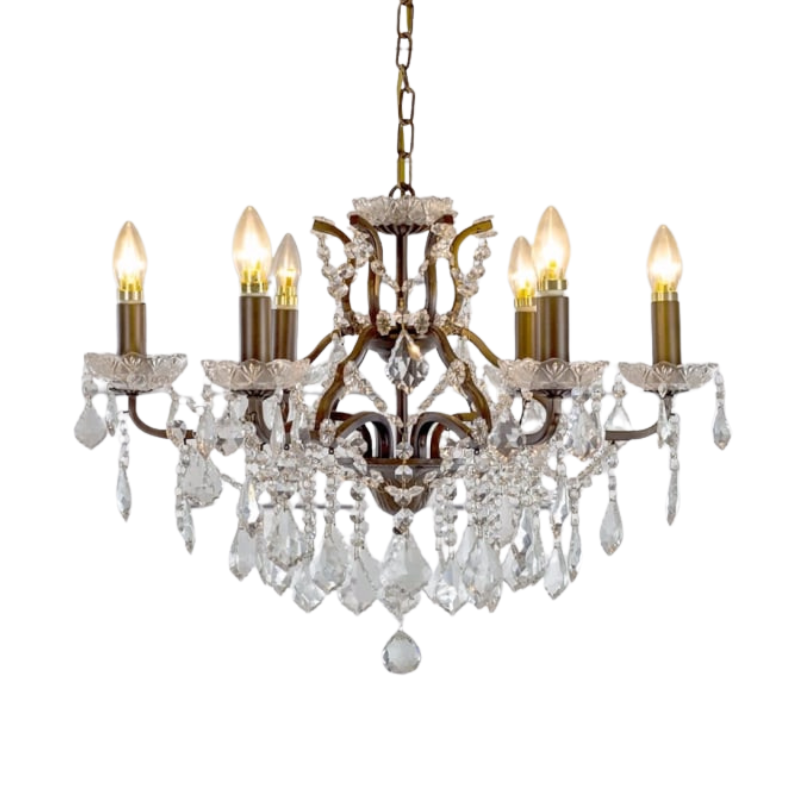 6 Branch Bronze Shallow Chandelier