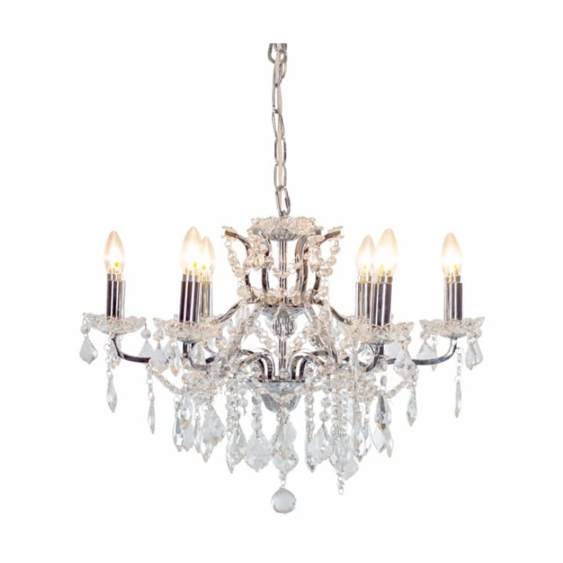 6 Branch Chrome Shallow Chandelier