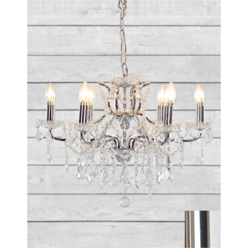 6 Branch Chrome Shallow Chandelier