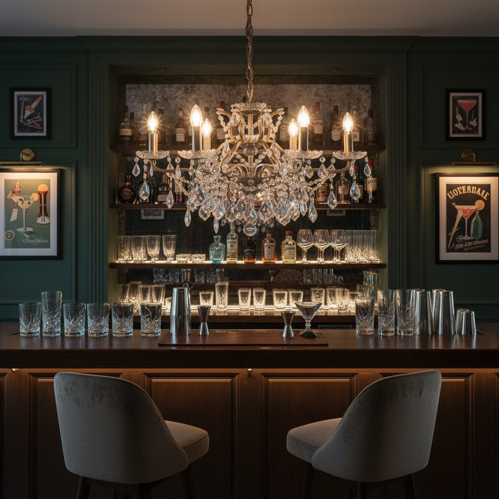 6 Branch Brushed Gold Shallow Chandelier