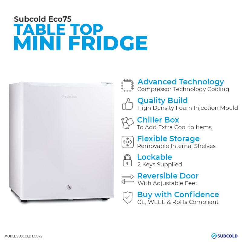 Mini Fridge Subcold Eco75 Table Top Fridge