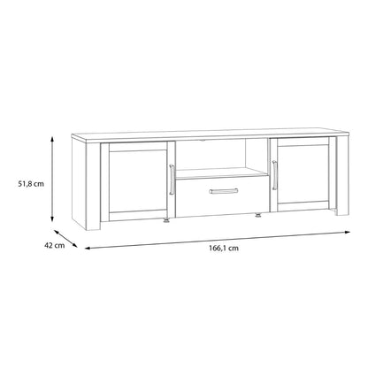 Bohol TV Unit in Riviera Oak/Grey Oak with Optional LED Lighting