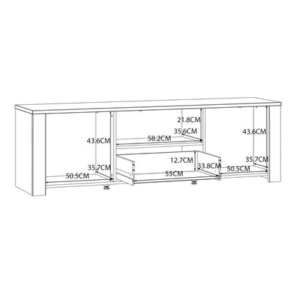 Bohol TV Unit in Riviera Oak/White with Optional LED Lighting