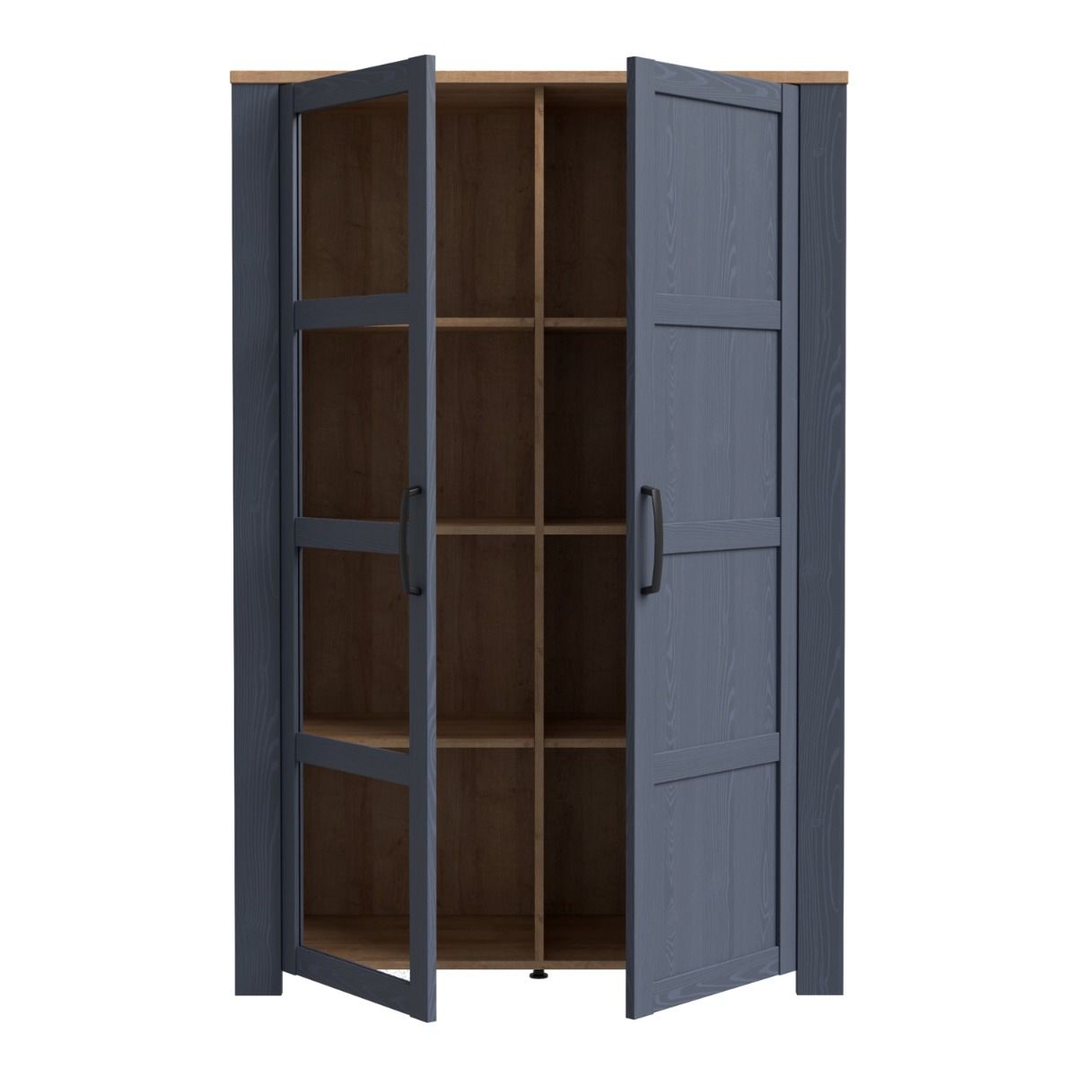 Bohol Display Cabinet in Riviera Oak/Navy with Optional LED Lighting