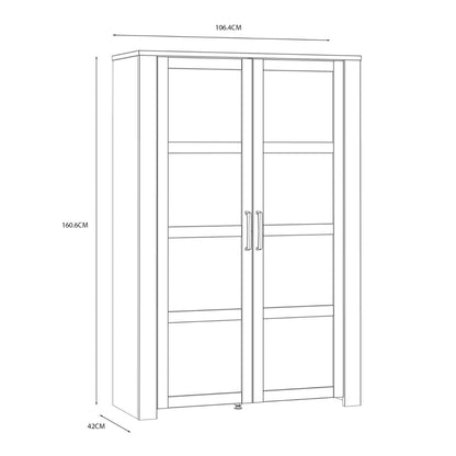Bohol Display Cabinet in Riviera Oak/Navy with Optional LED Lighting