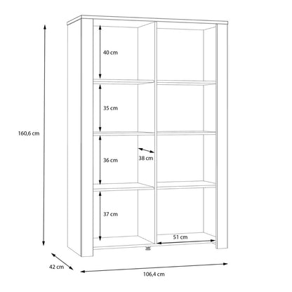 Bohol Display Cabinet in Riviera Oak/Grey Oak with Optional LED Lighting