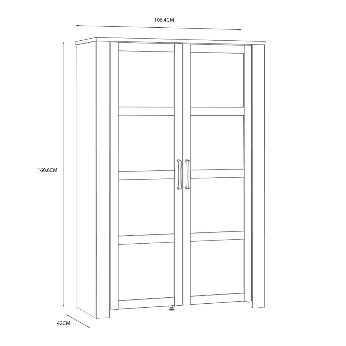 Bohol Display Cabinet in Riviera Oak/White with Optional LED Lighting