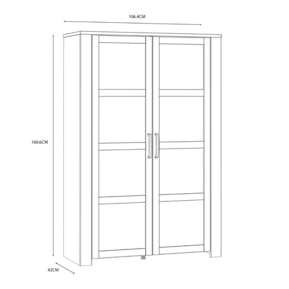 Bohol Display Cabinet in Riviera Oak/White with Optional LED Lighting
