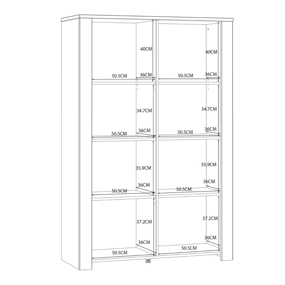Bohol Display Cabinet in Riviera Oak/White with Optional LED Lighting