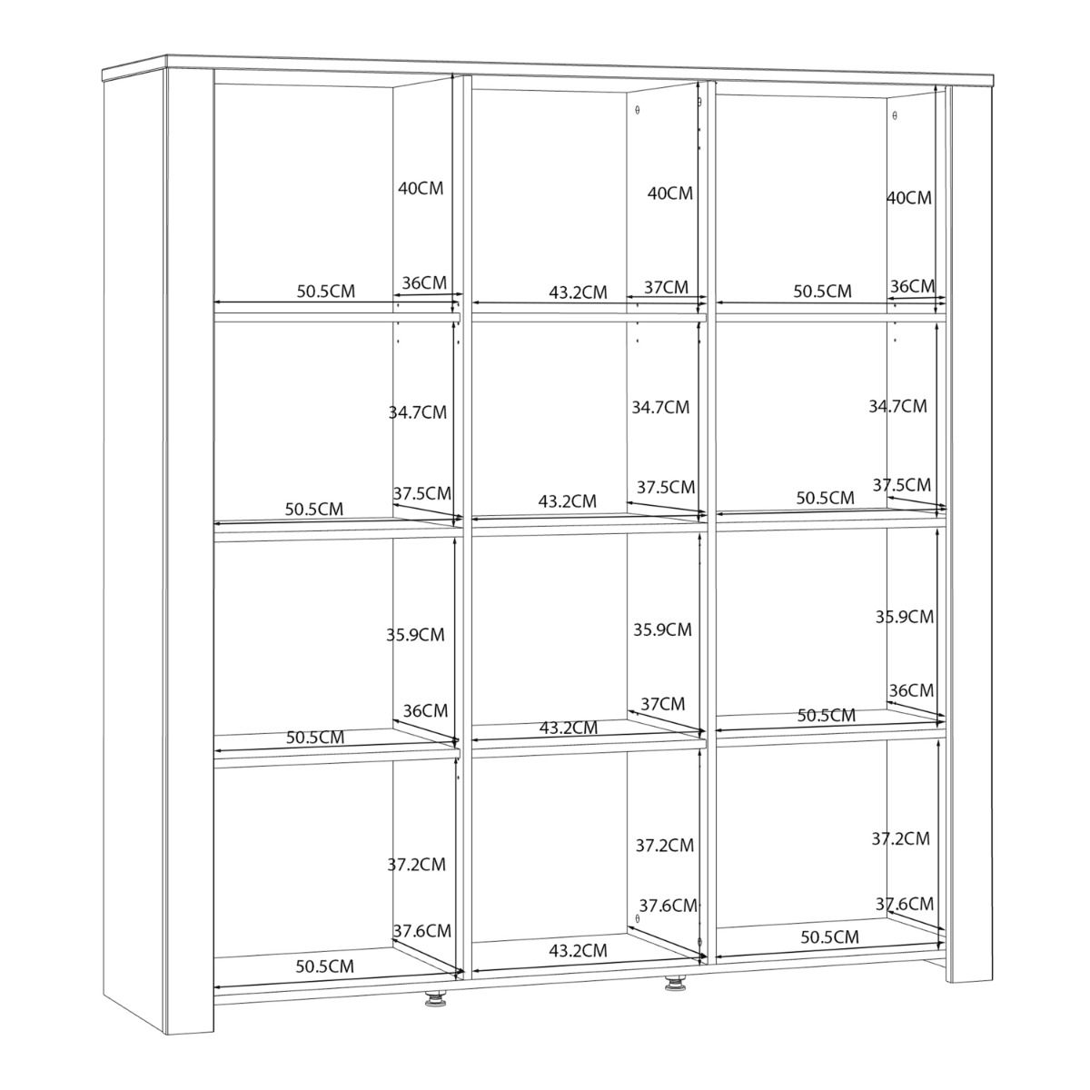 Bohol Large Display Cabinet in Riviera Oak/Navy with Optional LED Lighting