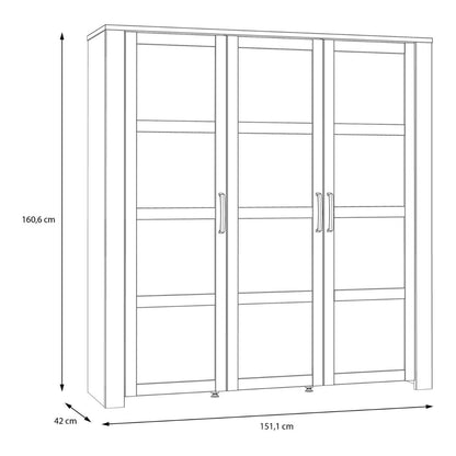 Bohol Large Display Cabinet in Riviera Oak/Grey Oak with Optional LED Lighting