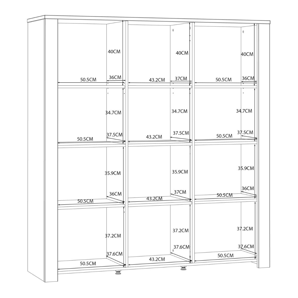 Bohol Large Display Cabinet in Riviera Oak/White with Optional LED Lighting