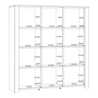 Bohol Large Display Cabinet in Riviera Oak/White with Optional LED Lighting