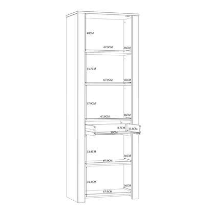 Bohol Narrow Display Cabinet in Riviera Oak/Navy Optional LED Lighting