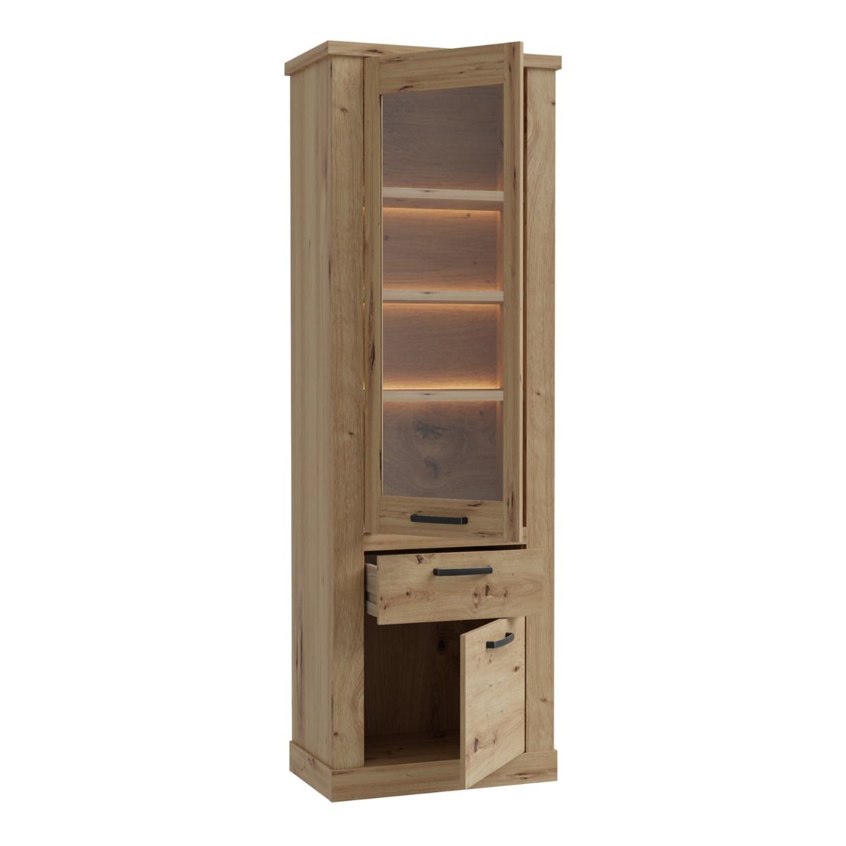 Corona Narrow Display Cabinet in Artisan Oak