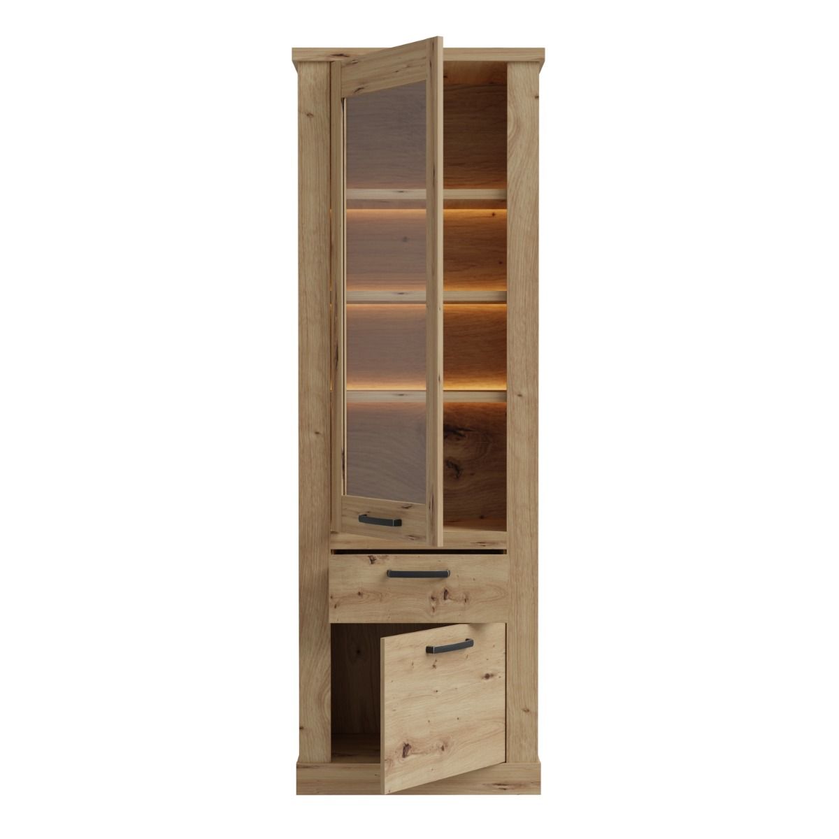 Corona Narrow Display Cabinet in Artisan Oak