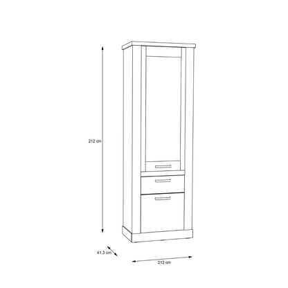 Corona Narrow Display Cabinet in Artisan Oak