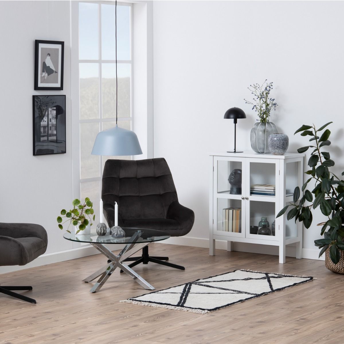 Heaven Round Coffee Table with Glass Top 82-40cm