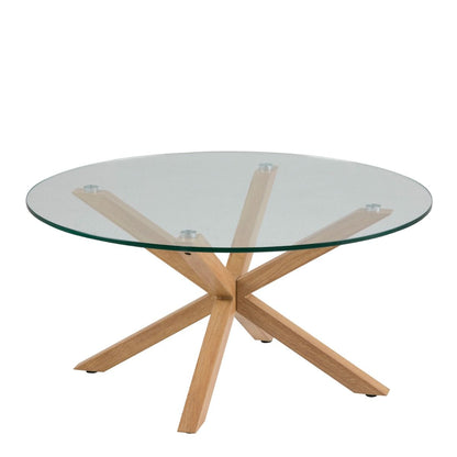 Heaven Round Coffee Table with Smoked Glass Top 82x40cm
