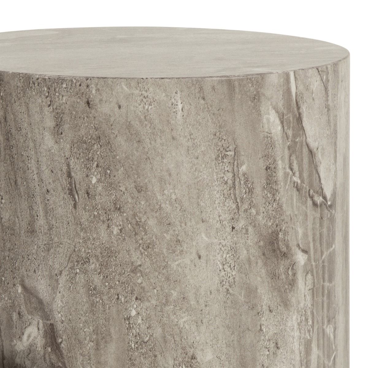 Dice Round Pedestal Set in Grey Marble Finish
