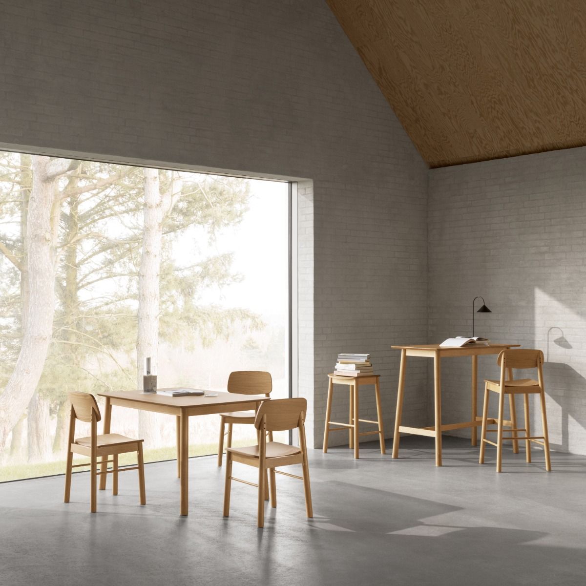 Barlow Oak Bar Table