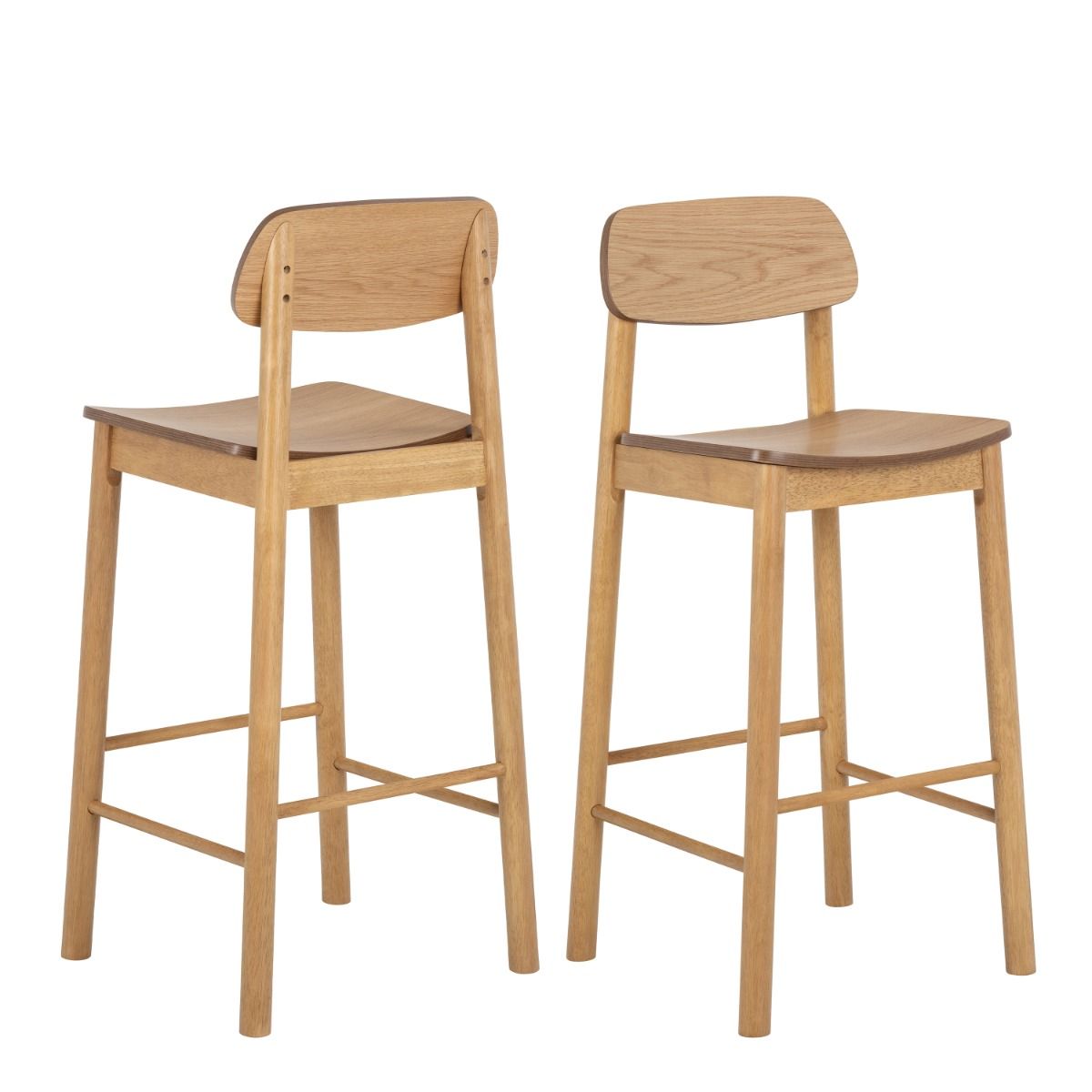Barlow Bar Table in Matt Oak Including 2 Barlow Bar Stools in Matt Oak