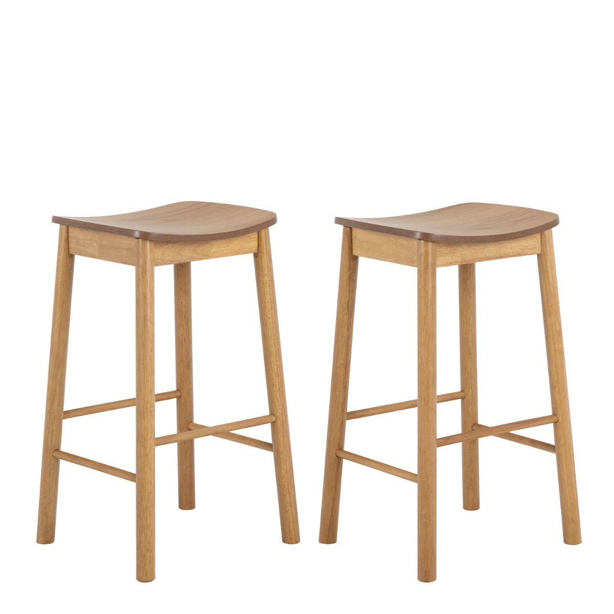 Barlow Bar Table in Matt Oak Including 2 Barlow Bar Stools Without Back in Matt Oak