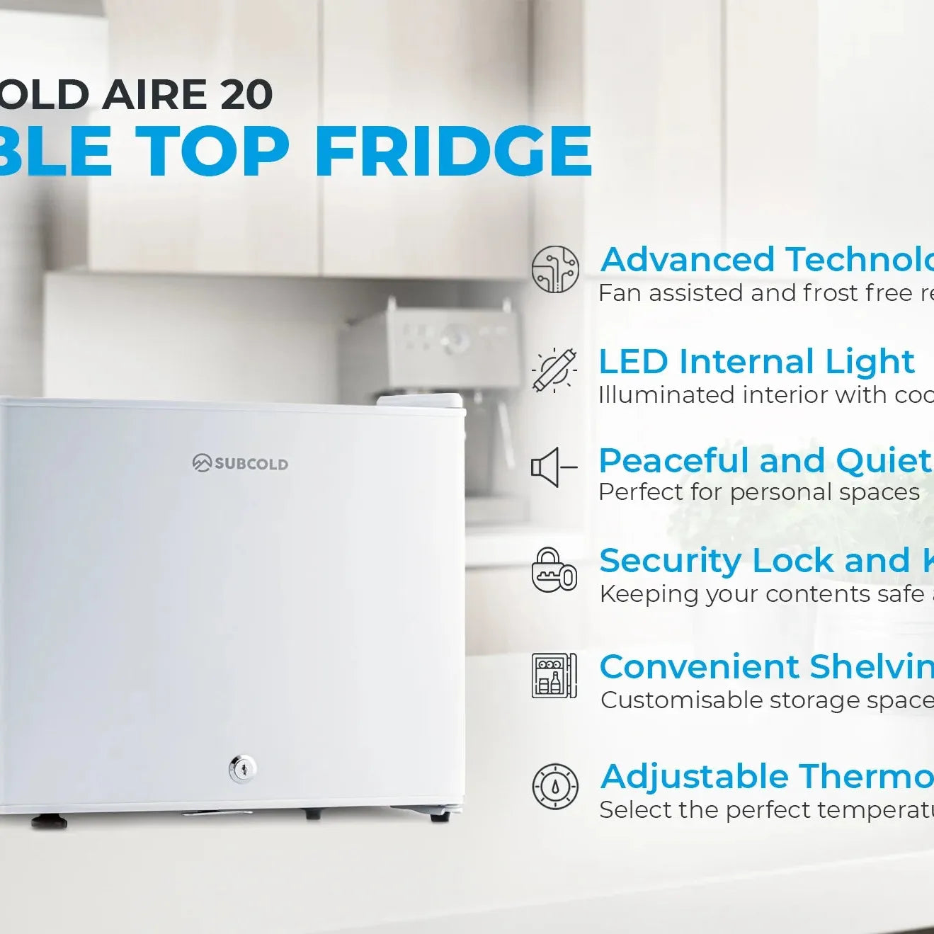 Subcold Aire20 LED Mini Fridge - White