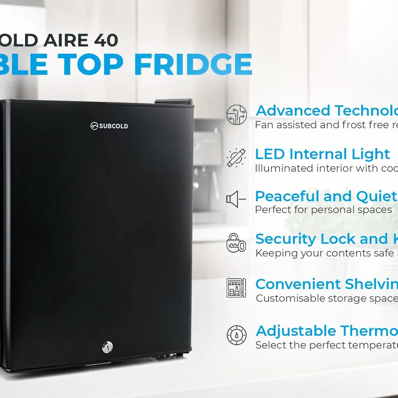 Subcold Aire40 LED Mini Fridge - Black