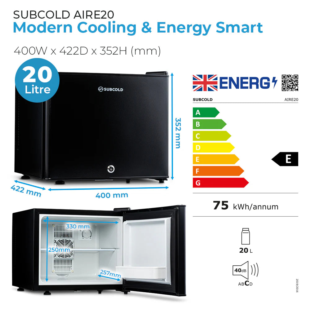 Subcold Aire20 LED Mini Fridge - Black