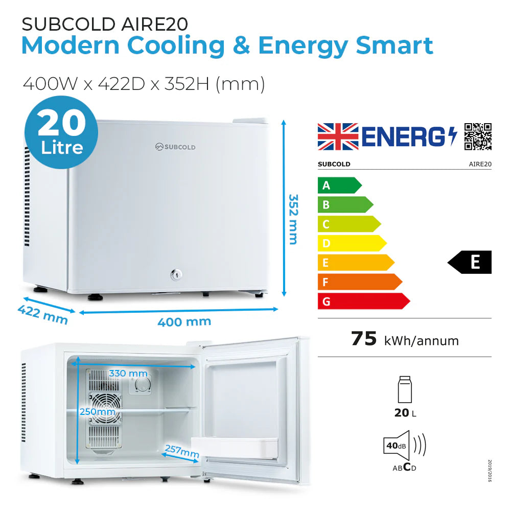 Subcold Aire20 LED Mini Fridge - White