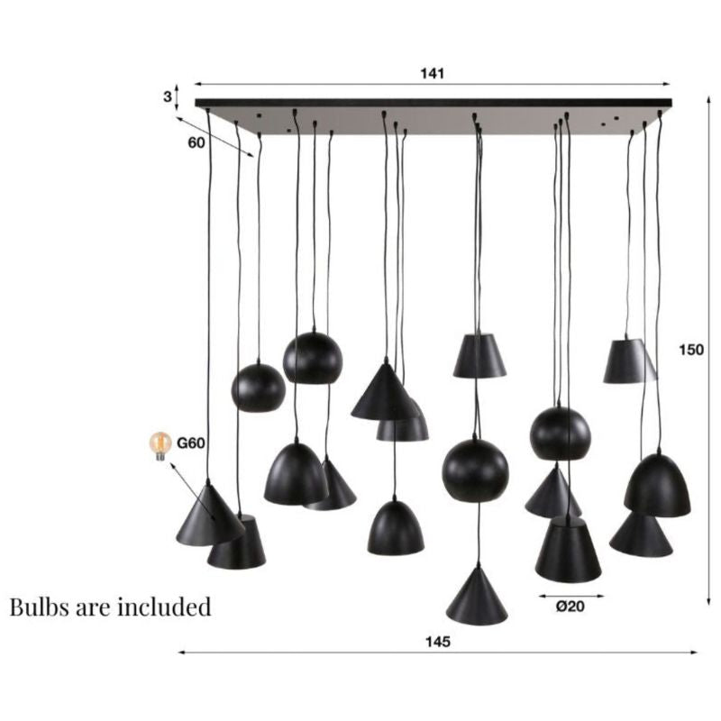 Alexa 18 String Pendant Light