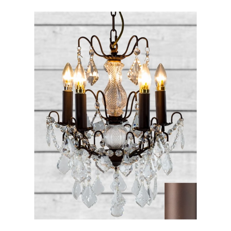 Antique Bronze 5 Branch French Chandelier