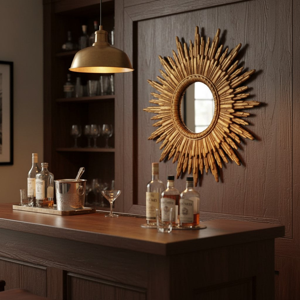 Antique Gold Sun Mirror