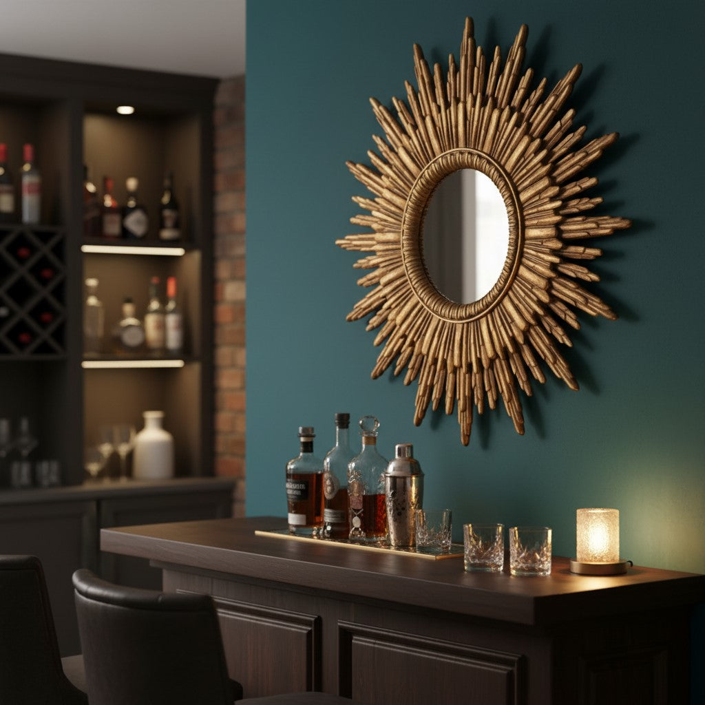 Antique Gold Sun Mirror