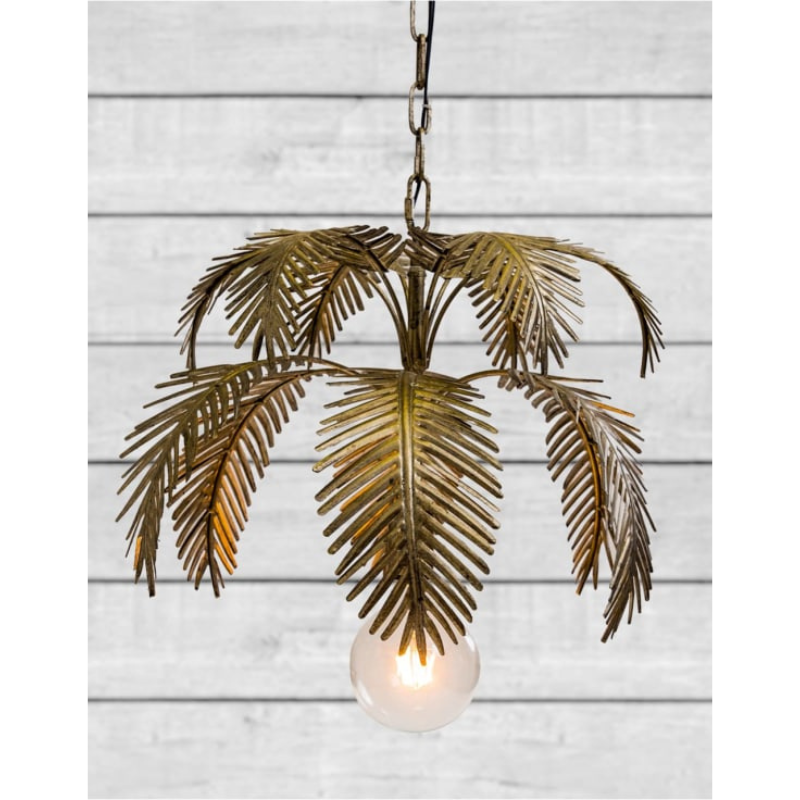 Antiqued Gold Fern Leaf Chandelier Pendant
